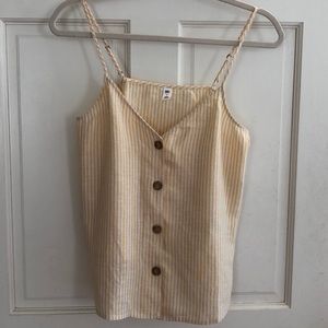 Nordstrom BP Yellow Stripe Button Down Tank Top